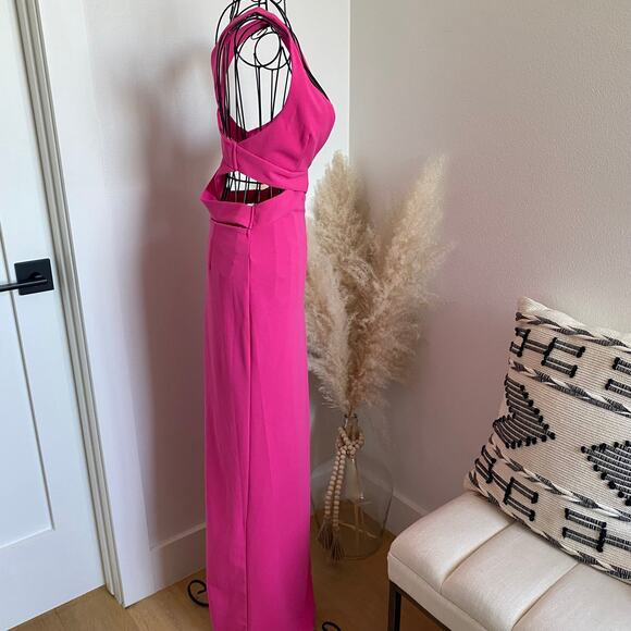 Showpo Anjie Pink Plunge V-Neck Maxi Formal Wedding Prom Dress Size 4 - Picture 6 of 10